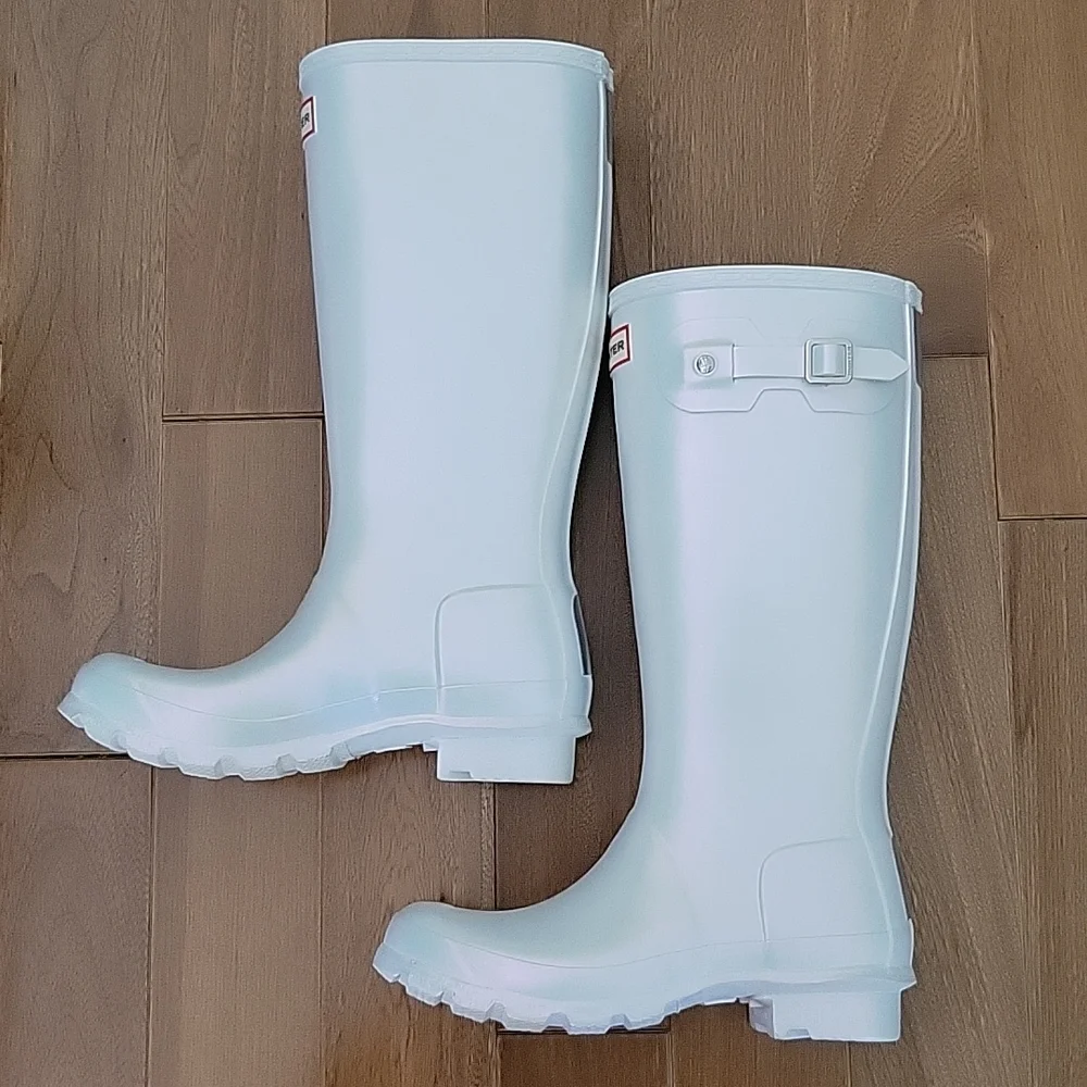 Hunter Kids White Rain Boots